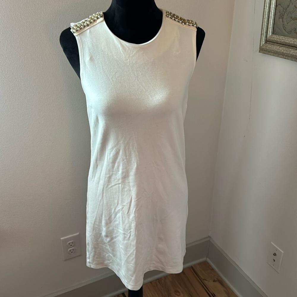 VIVIENNE Vivienne Tam Dresses ivory embellished‎ shoulders shift dress Sz XS